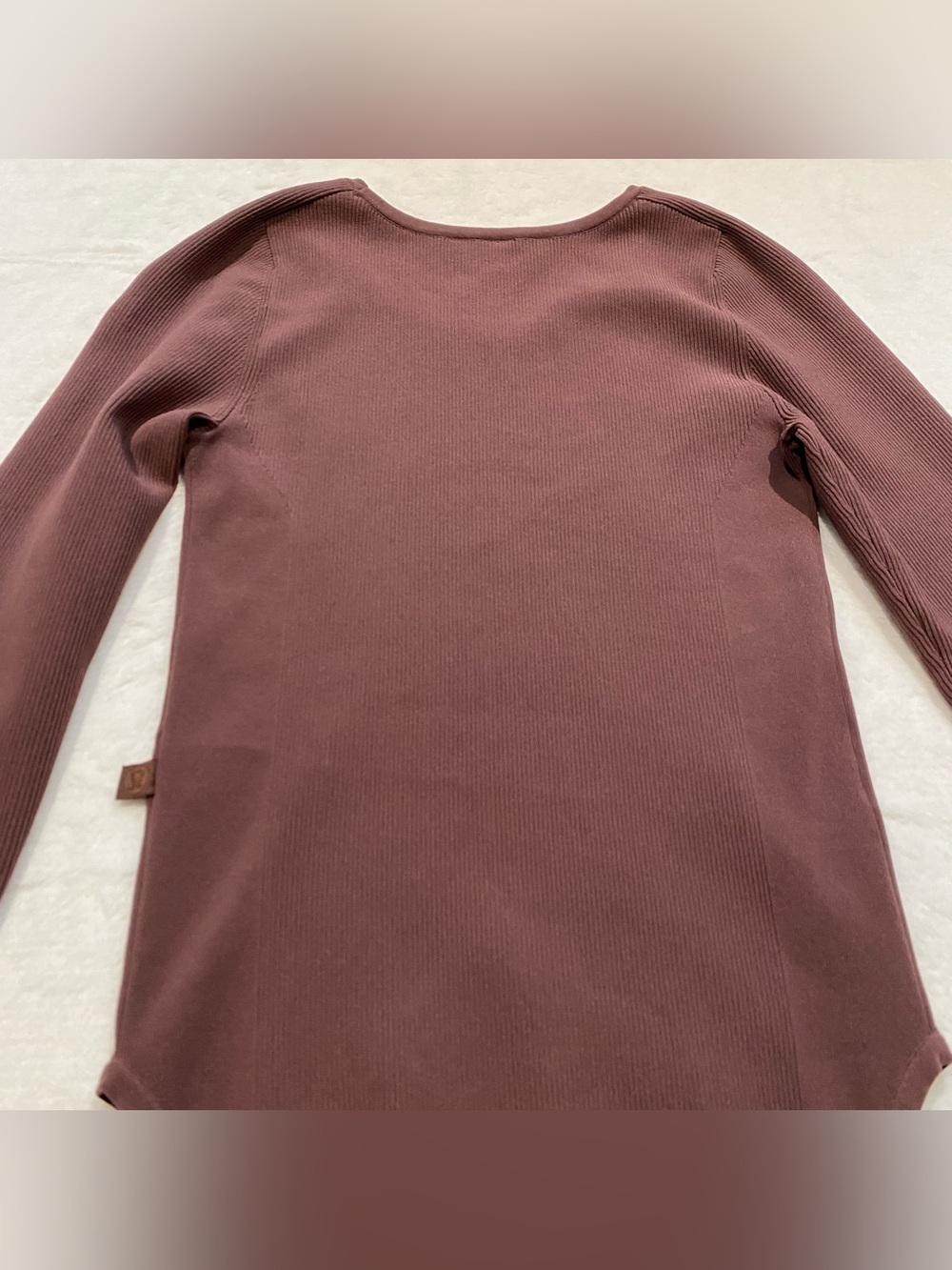 (S) Lululemon Tight-Fit Long-Sleeve Knit Bodysuit Java Brown Small Ribbed Rib - Picture 14 of 15